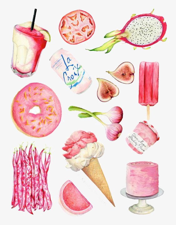 564x718 Snacks, Pink, Watercolor Png Image And Clipart For Free Download