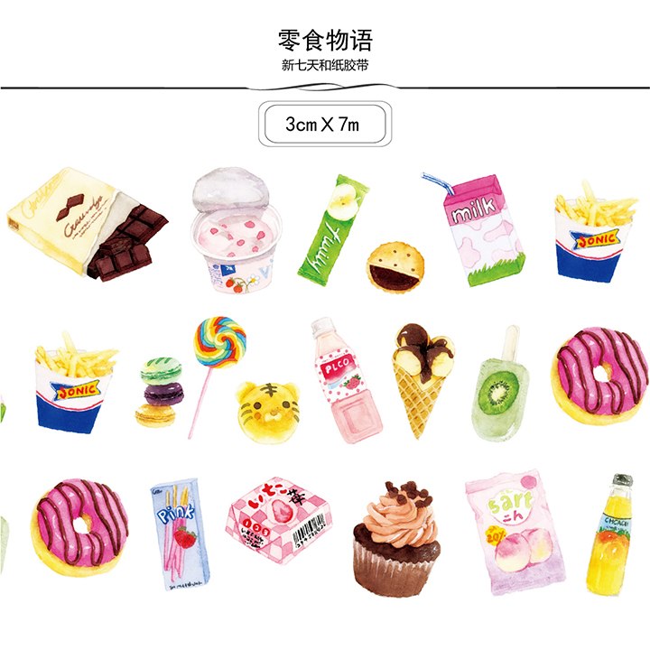 720x720 Snacks Decor Journal Decorative Masking Tape Kawaii School Tools