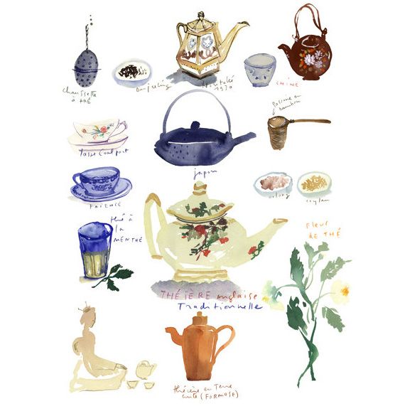 570x578 Watercolor Tea Poster In Items And Accessories Related To The