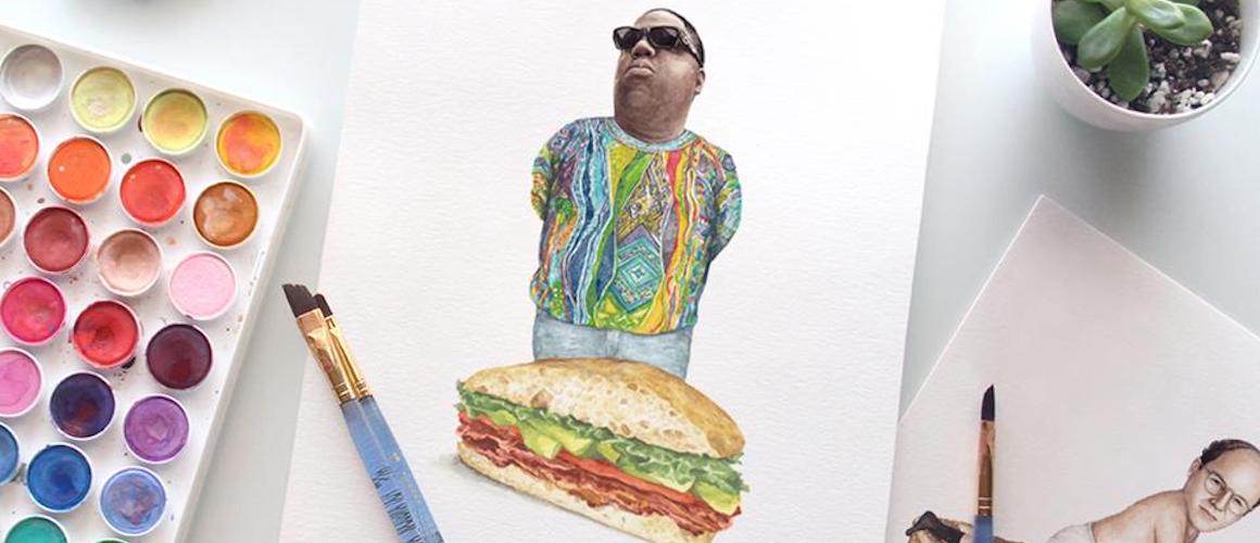 1160x500 Celebs On Sandwiches Neue Watercolor Snacks Von Jeff Mccarthy