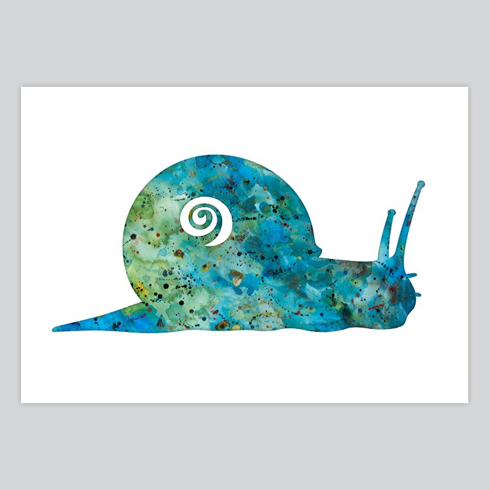 700x700 Watercolor Print Snail
