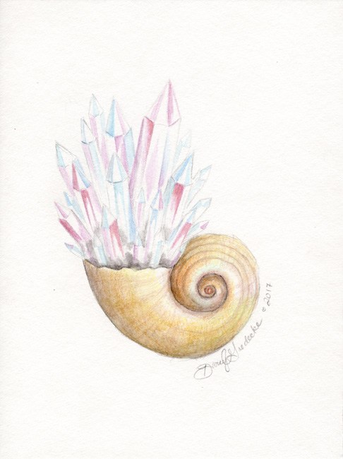 486x650 Crystal Snail ~ 6x8 Original Watercolor
