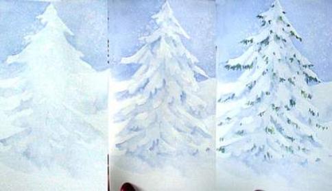484x279 Painting Snow On Evergreens