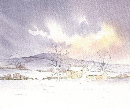 425x356 Snow Scene Demonstration In Watercolour.