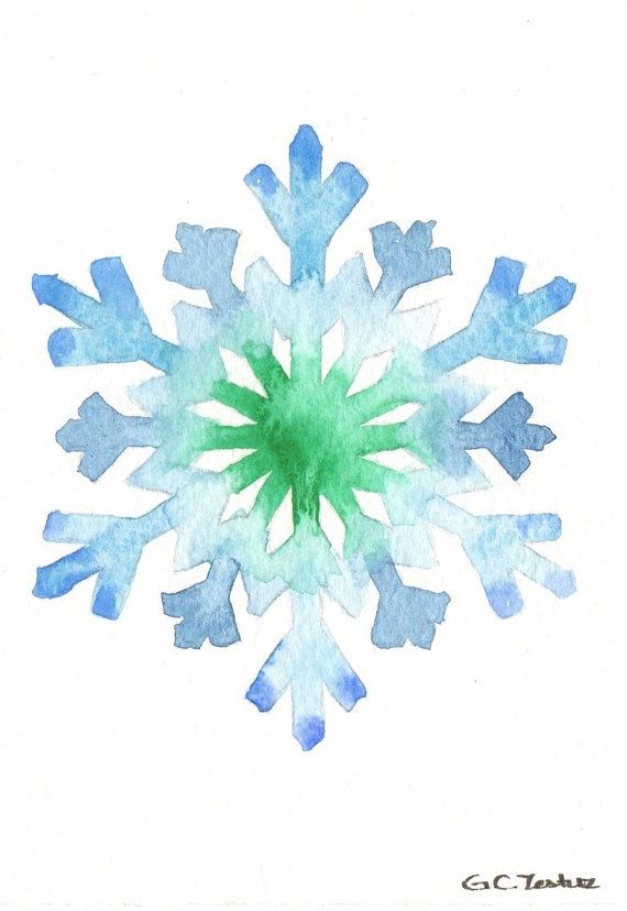 570x828 Original Watercolor Christmas Card