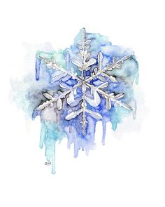 236x295 Snowflake Watercolor Painting