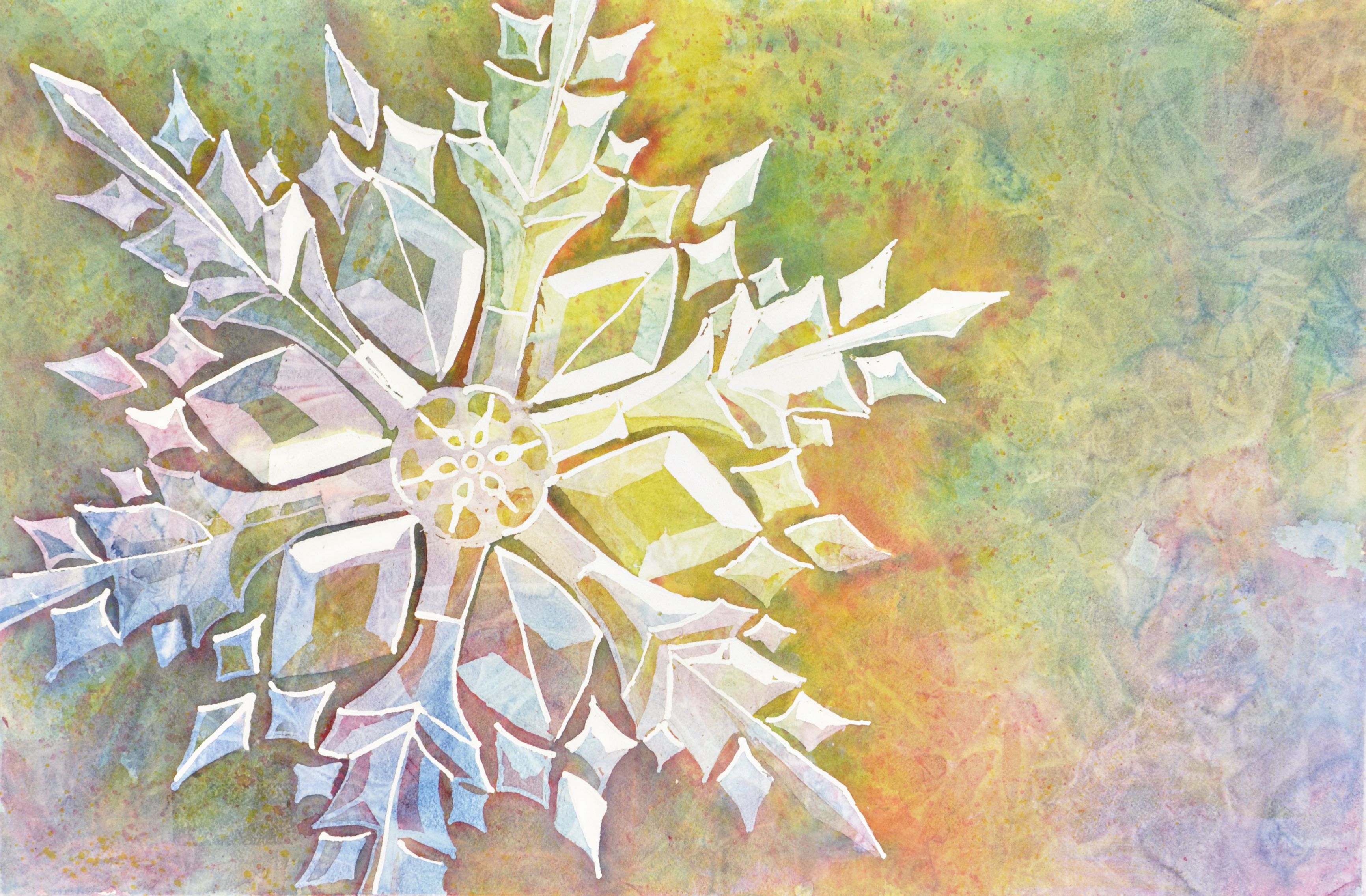3464x2272 Watercolor Snowflake Step By Step Sweetbriar Sisters