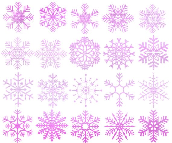 570x475 Watercolor Snowflakes Clipart Christmas Clip Art Etsy