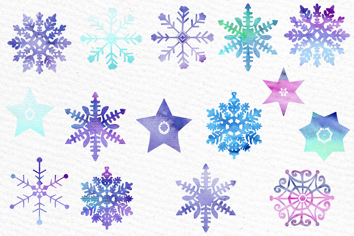 1162x775 Watercolor Snowflake Clipart By Lecoqde Design Bundles
