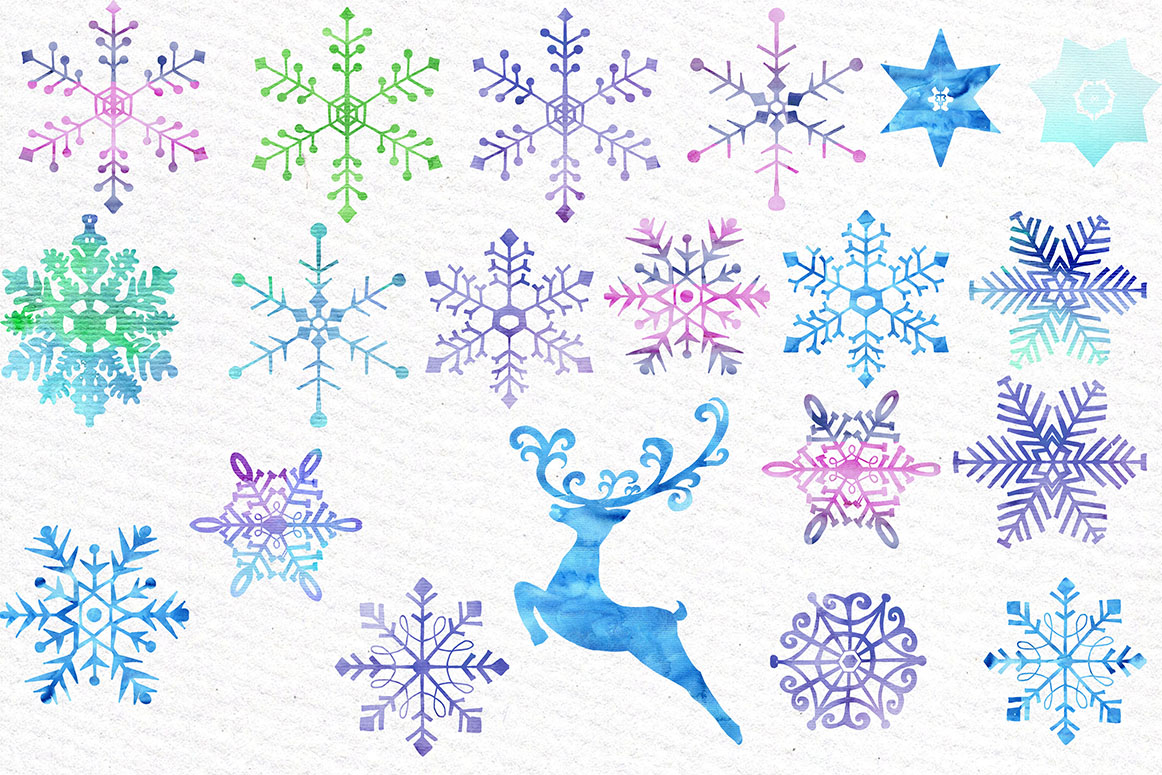 1162x775 Watercolor Snowflake Clipart By Lecoqdesign