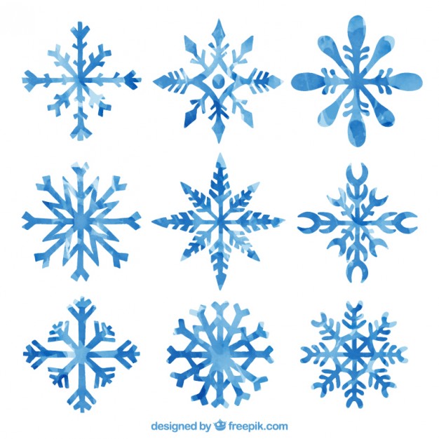 626x626 Watercolor Snowflakes Vector Premium Download