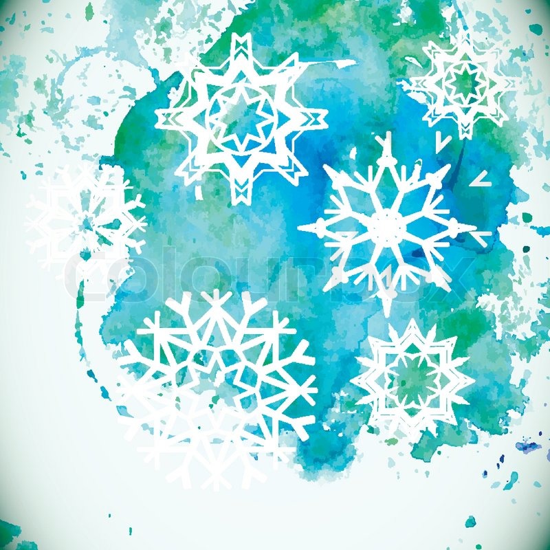 800x800 Watercolor Snowflakes Background Stock Vector Colourbox