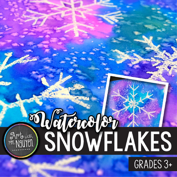 350x350 Winter Holiday Art Lesson Watercolor Snowflake Resist Paintings