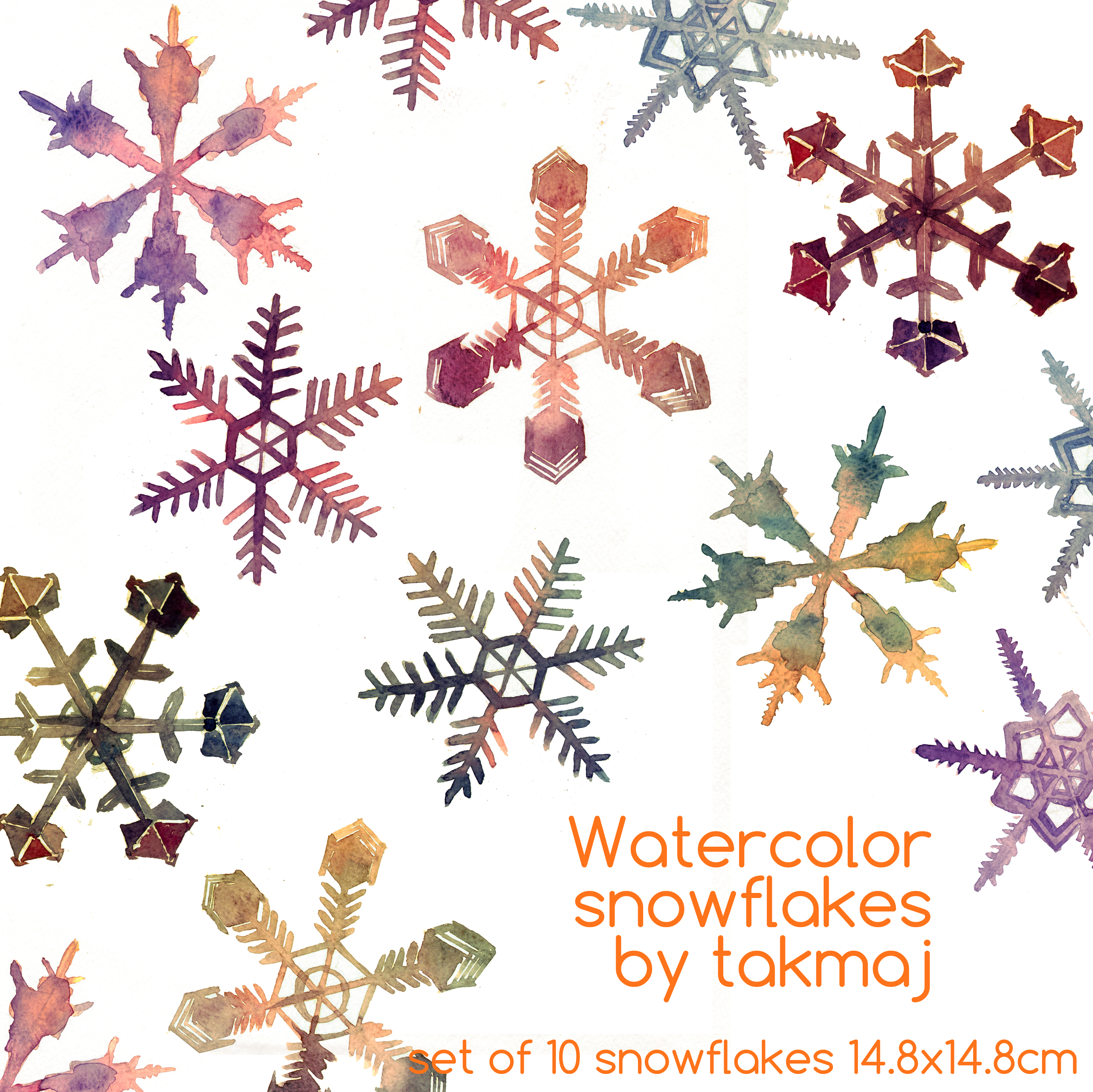 2362x2359 Watercolor Snowflakes By Takmaj
