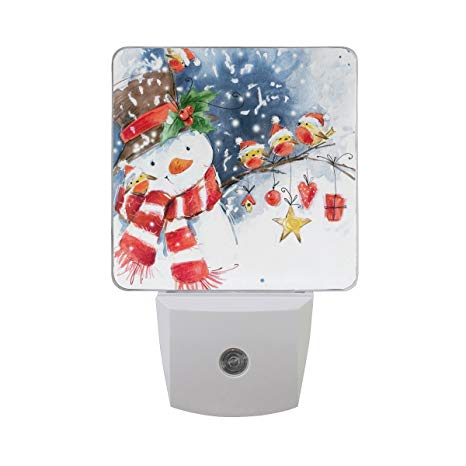 466x466 Naanle Set Of 2 Watercolor Snowman Christmas Bird Snowflake Winter