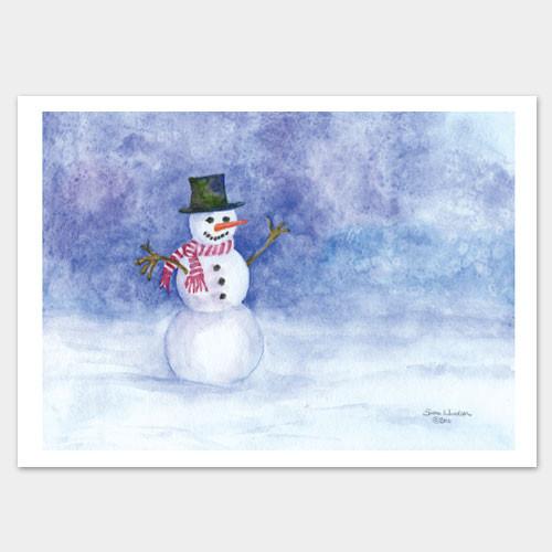 500x500 Snowman Watercolor Christmas Cards Set Of 10 Susan Windsor