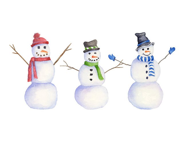 642x496 Watercolor Snowman Clipart Png Instant Download Hand Painted Etsy