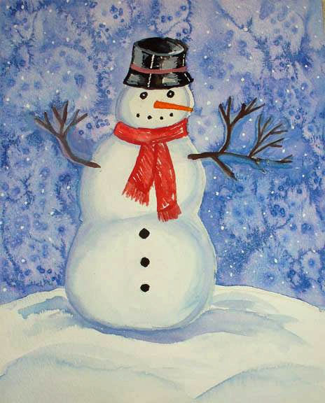 464x576 Event Watercolor A Snowman Worshop Events