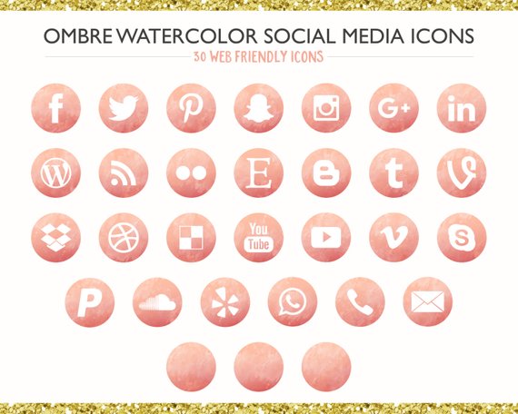 Watercolor Social Media Icons At Getdrawings Free Download