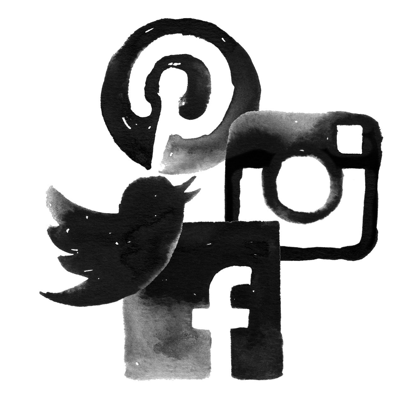 1326x1304 Social Media Icons In Watercolor Create