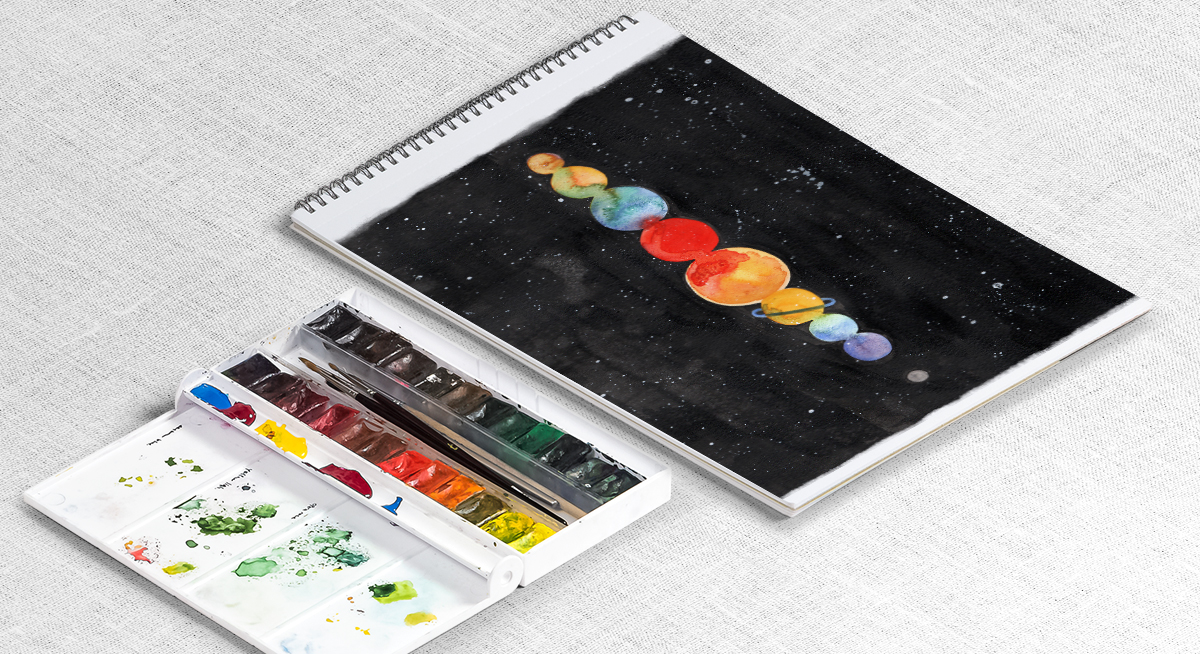 1200x654 Solar System Watercolor Print Alyssa Alarcon Design Online
