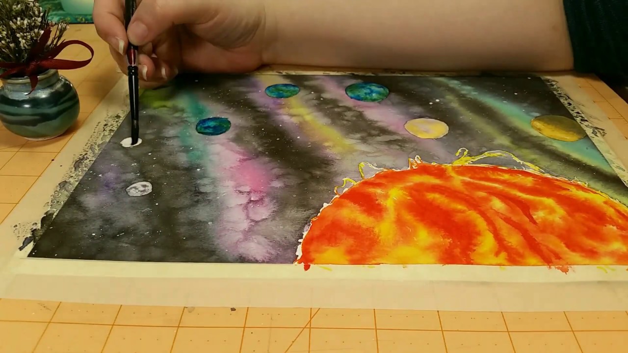 1280x720 Trappist 1 Solar System Watercolor Speedpaint