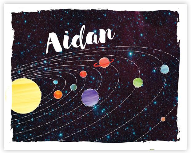 621x500 Watercolor Solar System 11 X 14 Art Print