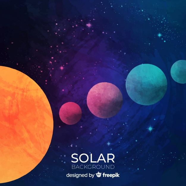 626x626 Colorful Watercolor Solar System Scheme Vector Free Download