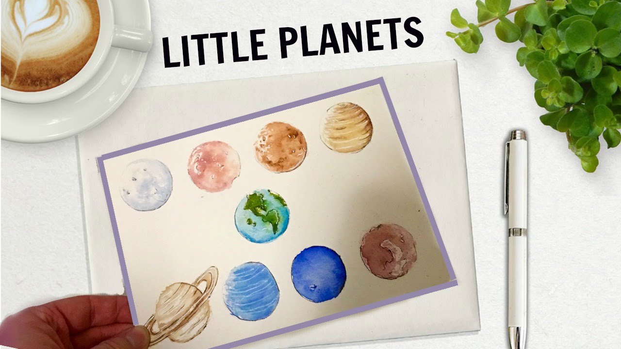 1280x720 Little Planets Amp Solar System Watercolor + Gouache Speed Painting