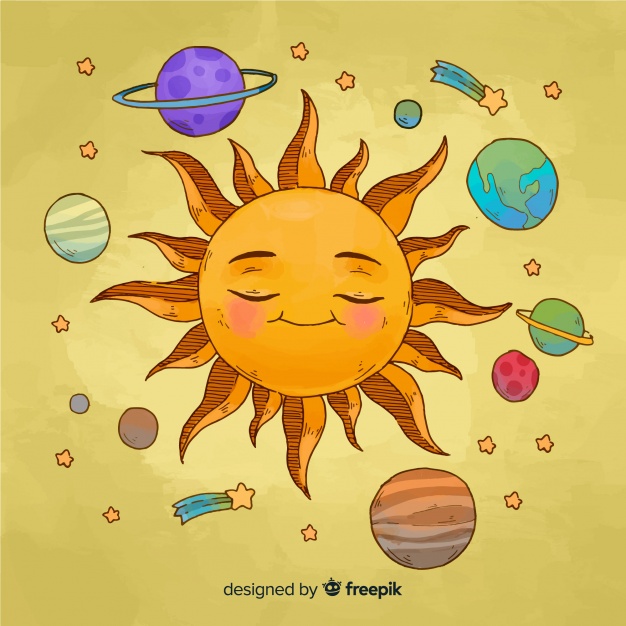 626x626 Lovely Watercolor Solar System Scheme Vector Free Download
