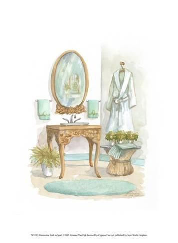 357x488 Watercolor Bath In Spa I Prints By Jerianne Van Dijk