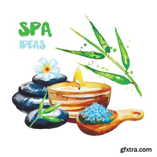500x500 Watercolor Spa Vectors 15xeps Gfxtra