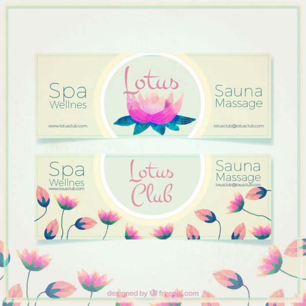 626x626 Watercolor Massage Banners For Spa Vector Free Download