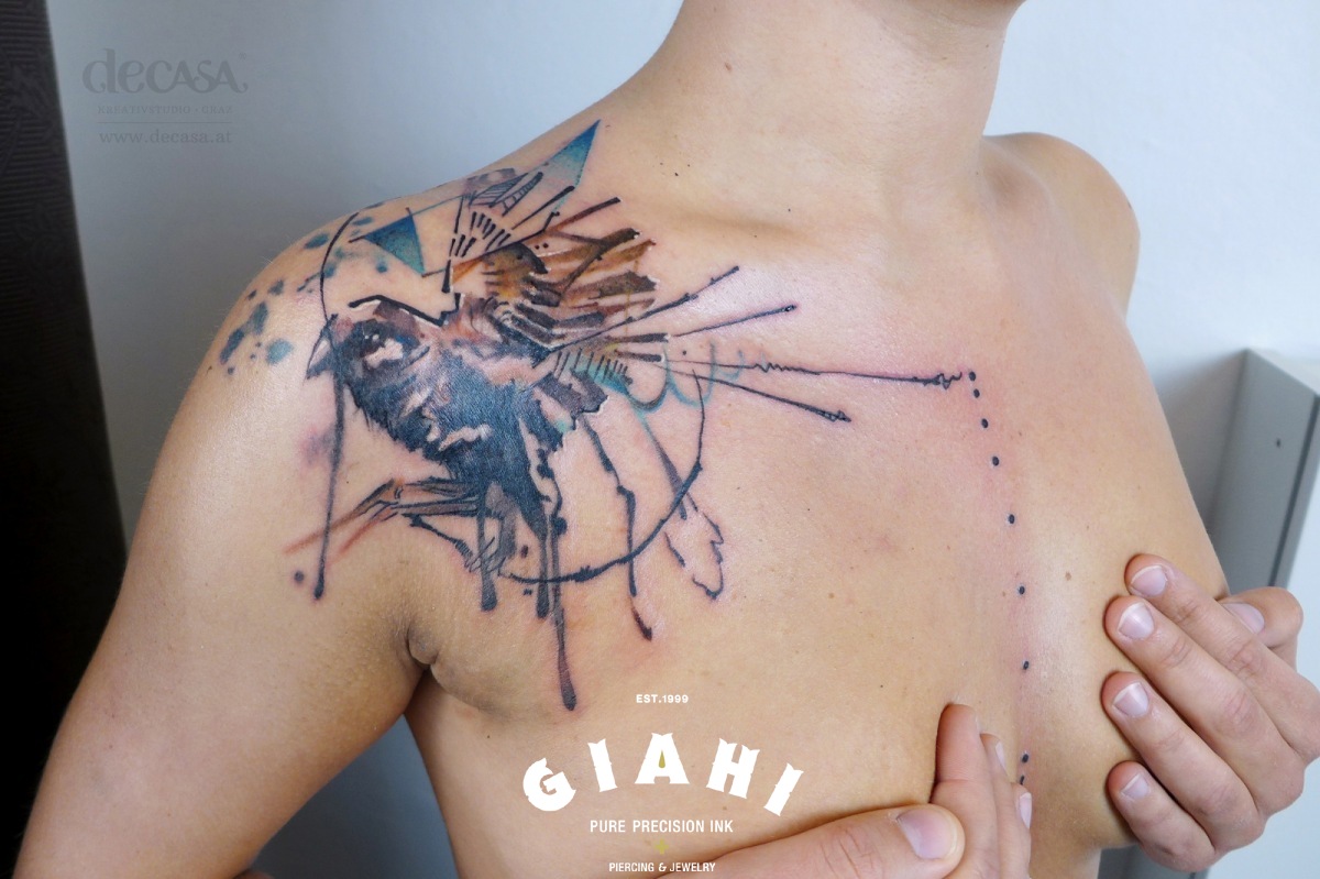 1200x799 Flowed Sparrow Tattoo By Carola Deutsch Best Tattoo Ideas Gallery