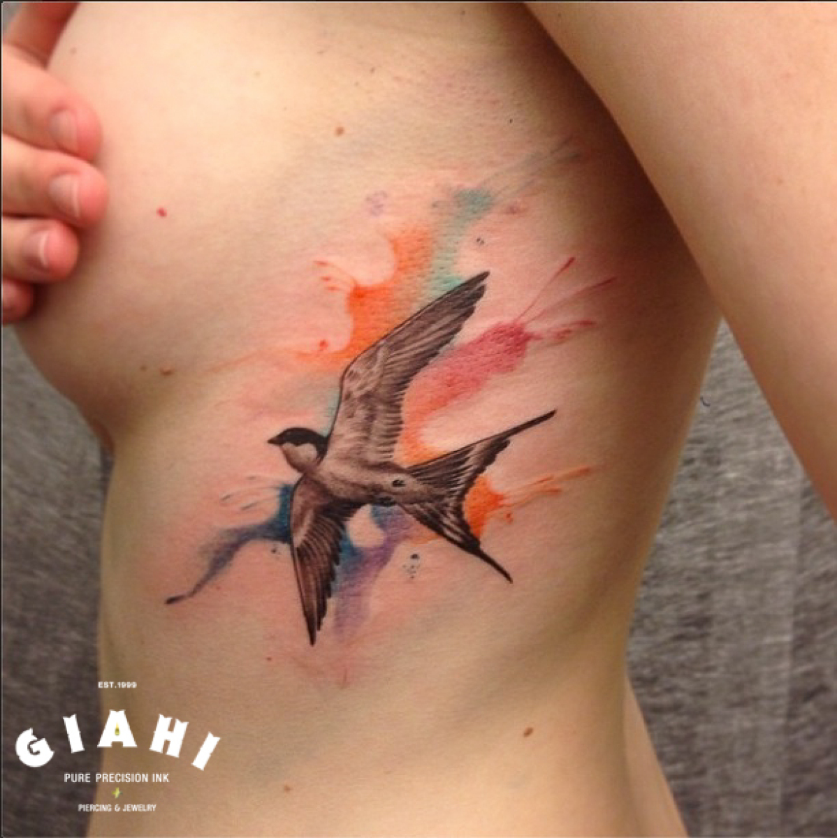 1198x1200 Real Swallow Auqarelle Tattoo By Roony Best Tattoo Ideas Gallery