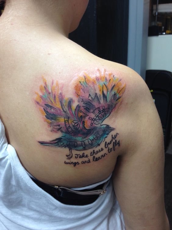 564x752 Watercolor Bird Tattoo I Got!