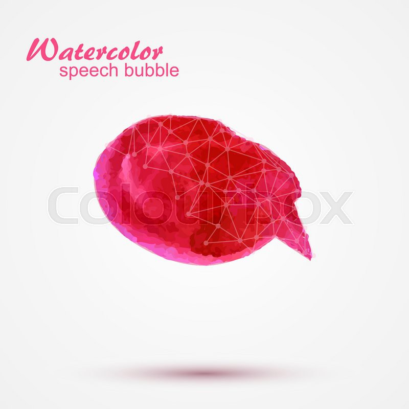 800x800 Pink Watercolor Blank Speech Bubble Vector Illustration Stock