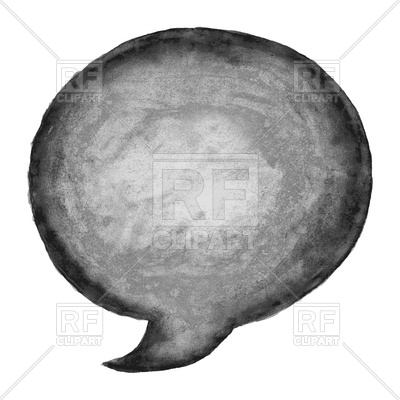 400x400 Round Black Watercolor Speech Bubble Vector Image Vector Artwork