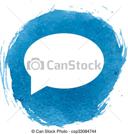 450x470 Speech Bubble Icon With Watercolor Effect. Vector Illustration.