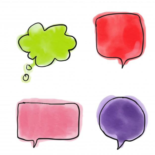 626x626 Speech Bubble Watercolor Set Vector Free Download