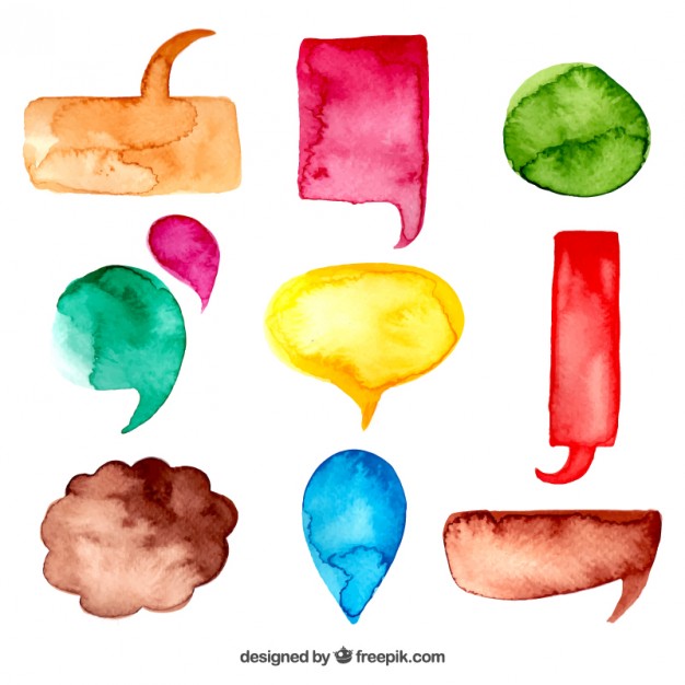 626x626 Speech Bubbles In Watercolor Style Vector Free Download