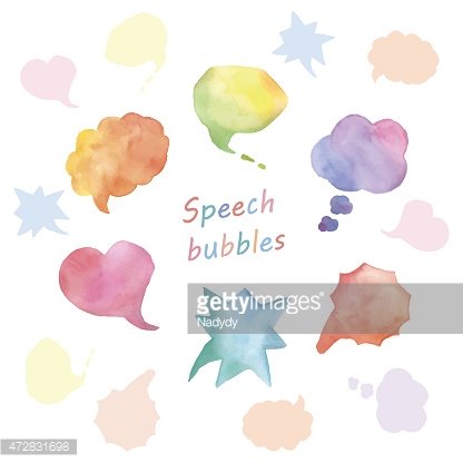 416x416 Watercolor Speech Bubbles Stock Vectors
