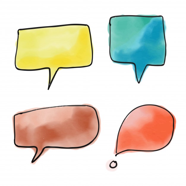 626x626 Watercolor Speech Bubble Design Vector Free Download