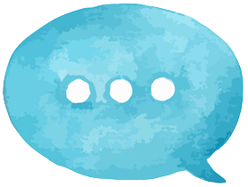 278x210 Blue Watercolor Speech Bubble