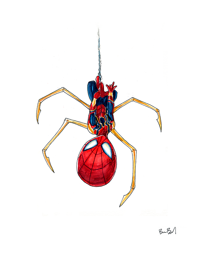 648x864 Iron Spider Fan Art Watercolor Print Ben Byrd Art