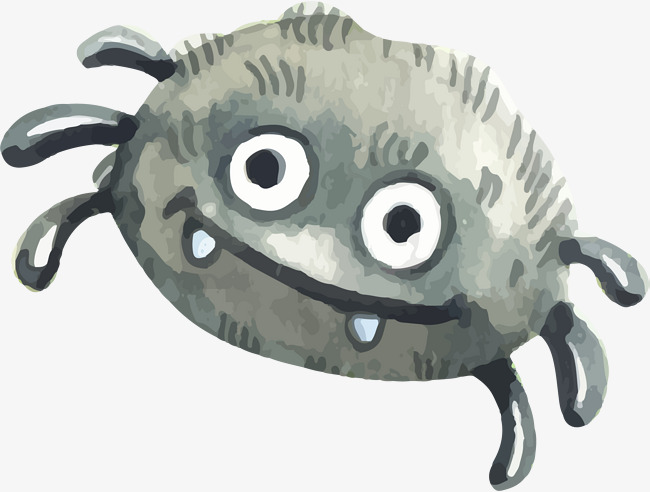 650x492 Watercolor Cartoon Spider, Watercolor Vector, Cartoon Vector