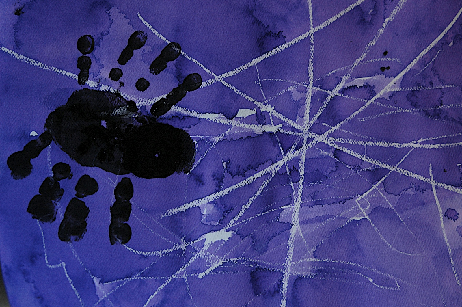 1600x1063 Spider Handprints And Watercolors For Halloween Chalk In My Pocket