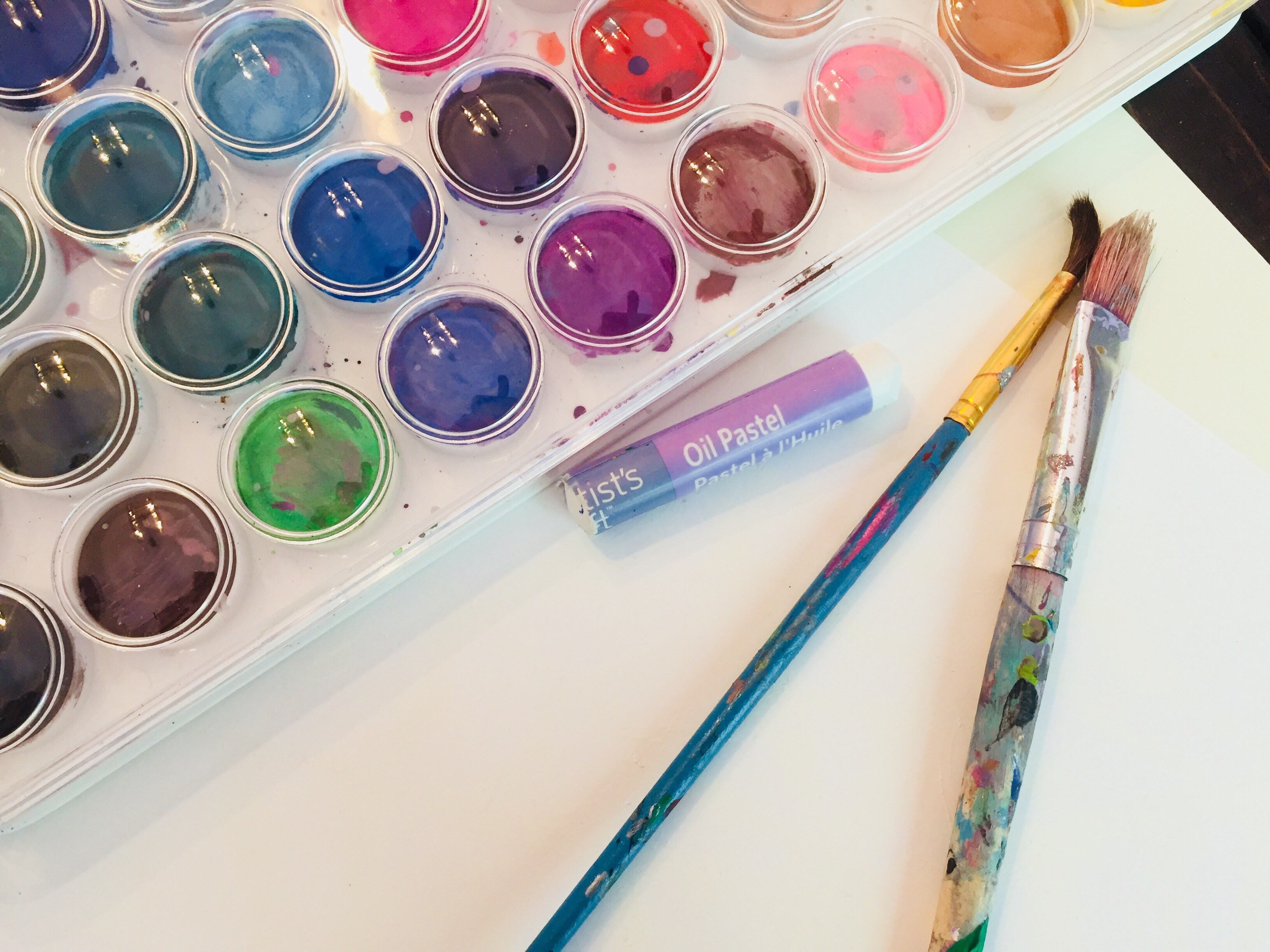 3264x2448 Watercolor Resist Glitter Spider Web Art