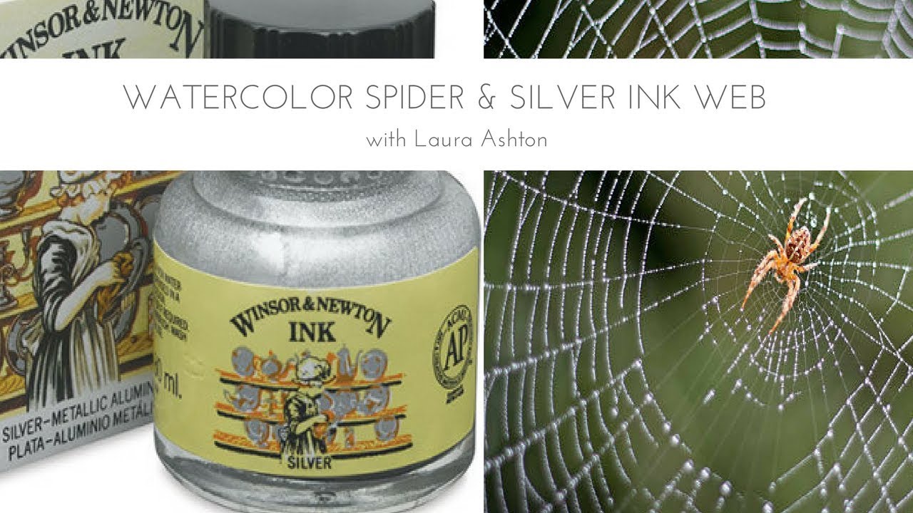 1280x720 Watercolor Spider Web With Silver Ink Halloween Art Project