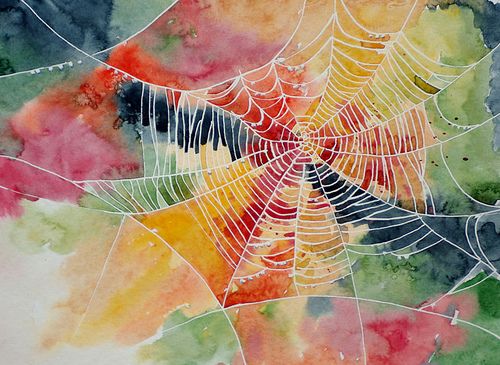 500x365 Watercolour Spiderweb Inspiration Watercolor